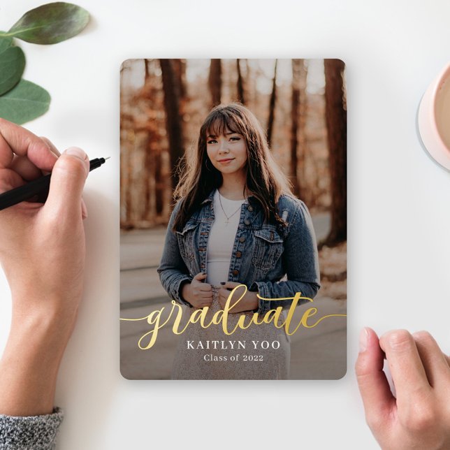 En Aluminium Exquise Goût Foil Graduation Invitation (Créateur téléchargé)