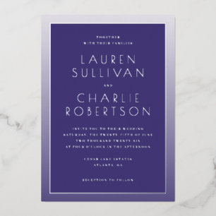 En Aluminium Faire invitation de mariage minimaliste violet