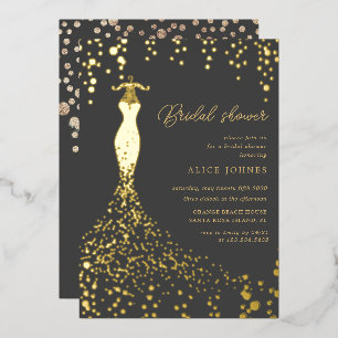 En Aluminium Fête des mariées d'or Foil Invitation