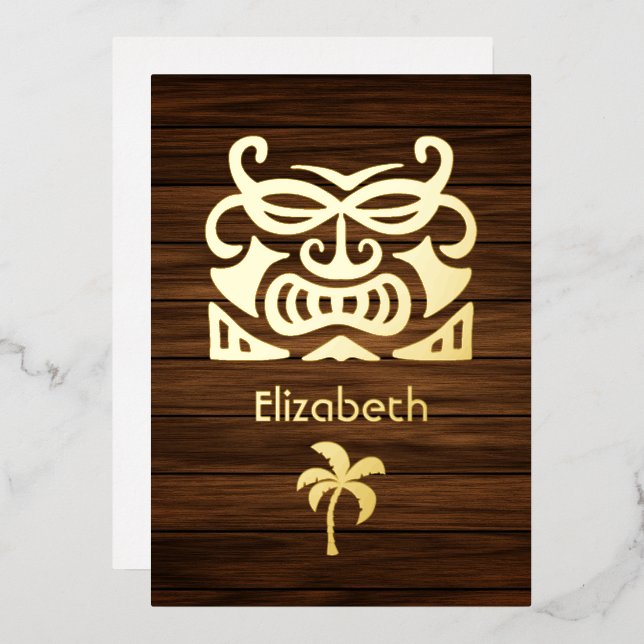 En Aluminium Fête des mariées tropicale rustique Invitation (Recto/Verso)