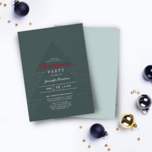 En Aluminium Fête moderne de Noël bleue - Invitation de vacance