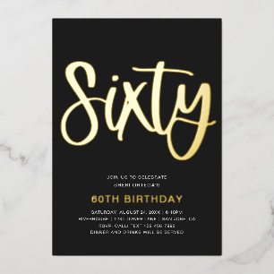 En Aluminium Gold Foil 60e anniversaire Invitation 60e huile
