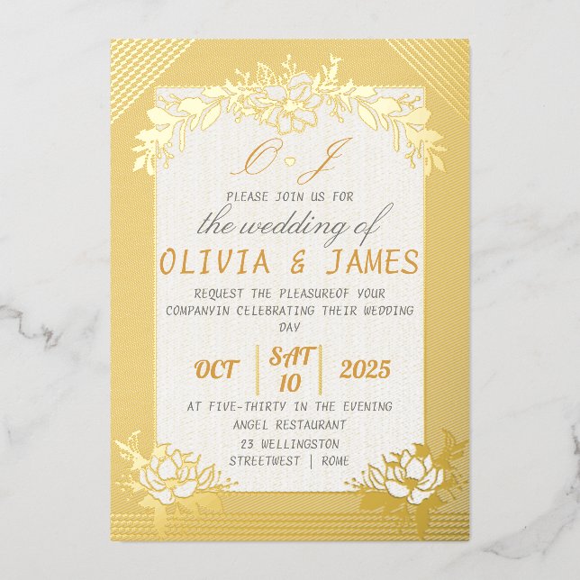 En Aluminium Gold Foil Wedding Invitation Premium Foil (Recto)