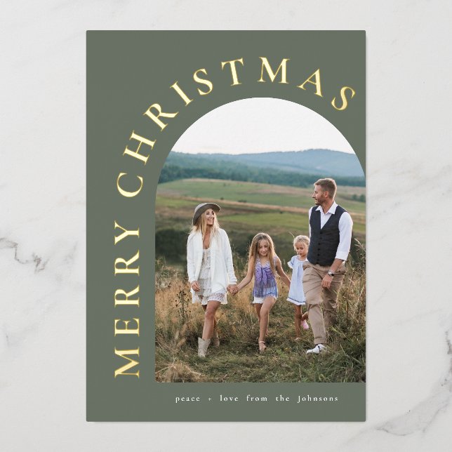 En Aluminium Gold Greeting Arch Foil Invitation (Recto)