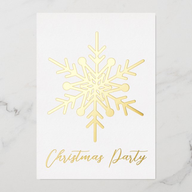 En Aluminium Gold snowflacon fête de Noël invitation réelle (Recto)