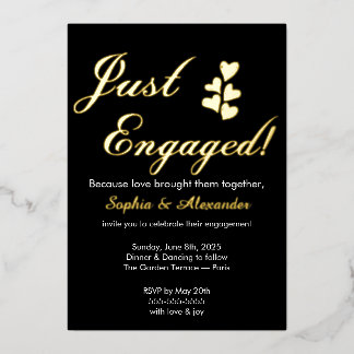 En Aluminium Gold & White Foil Engagement Invitation
