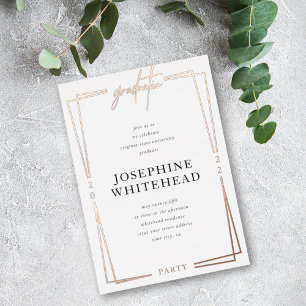 En Aluminium Graduation Moderne Foil Invitation