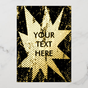 En Aluminium Hip et Grungy Starburst Golden Foil Invitation