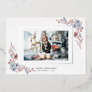 En Aluminium hiver floral photo vacances foin invitation