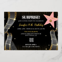 Hollywood Glam Invitation de fête d'anniversaire