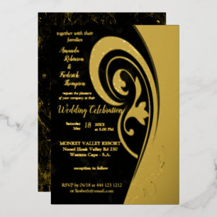En Aluminium Inspiration Gold Filigree Foil Invitation