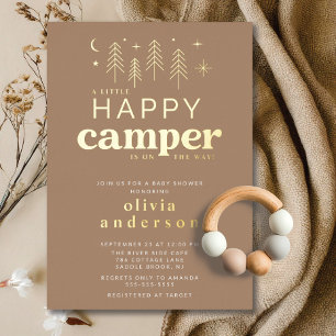 En Aluminium Invitation à la Baby Shower Happy Camper