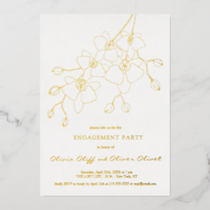 En Aluminium Invitation à la fête de fiançailles de l'orchidée