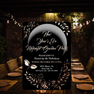 En Aluminium Invitation à la fête du jardin de minuit