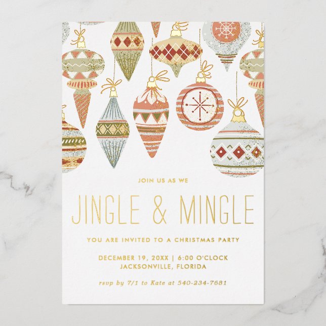 En Aluminium Invitation à la soirée de Noël Jingle & Mingle (Recto)