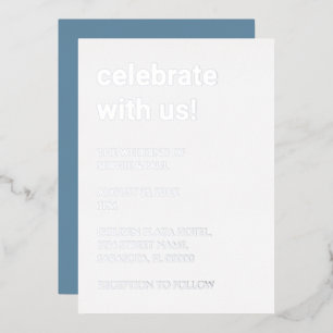 En Aluminium Invitation à l'huile d'argent blanc Dusty Mariage