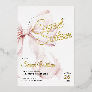 En Aluminium Invitation à l'huile de Sweet sixteen rose Bow