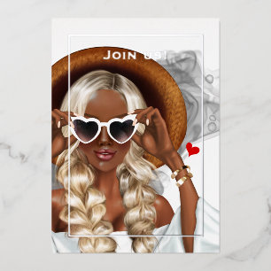 En Aluminium Invitation à l'huile d'encre d'argent