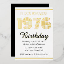 Invitation Anniversaire 50 ans Rectangulaire Vinta