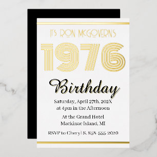 En Aluminium Invitation Anniversaire 50 ans Rectangulaire Vinta