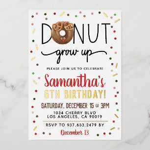 En Aluminium Invitation anniversaire anniversaire donut de Noël