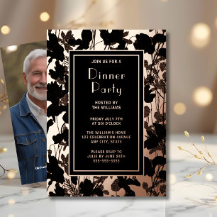 En Aluminium Invitation artistique pour dîner élégant floral no