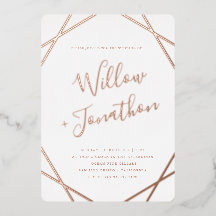 Invitation avec bordure géométrique et feuille d'a