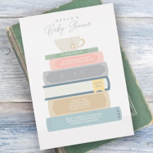 Invitation Baby Shower Livre Feuille D'Aluminium