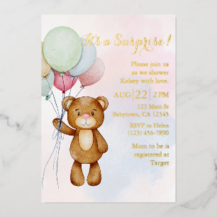 En Aluminium Invitation Baby shower surprise
