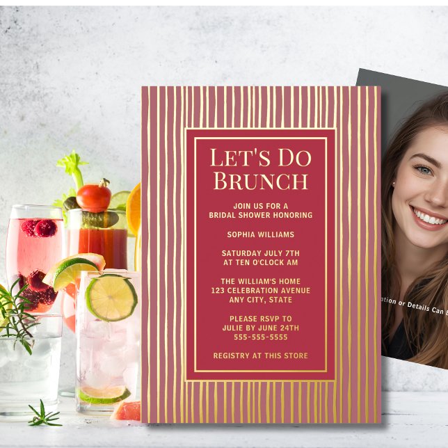 En Aluminium Invitation Brunch Enterrement de Vie de Jeune Fill (Créateur téléchargé)