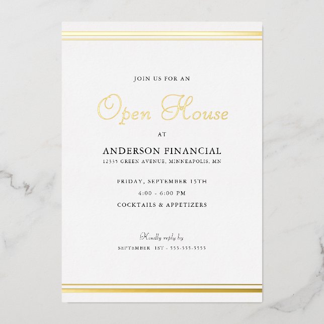 En Aluminium Invitation Business Open House Classique Professio (Recto)