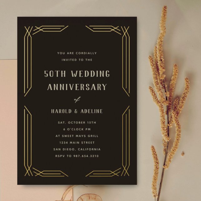 En Aluminium Invitation classique d'anniversaire de mariage ave (Créateur téléchargé)