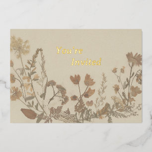 En Aluminium Invitation Collage Fleur Antique (huile)