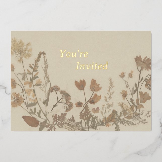 En Aluminium Invitation Collage Fleur Antique (huile) (Recto)