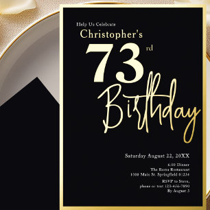 En Aluminium Invitation d'anniversaire 73 ans moderne élégant e