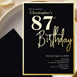 En Aluminium Invitation d'anniversaire 87 ans moderne élégant e