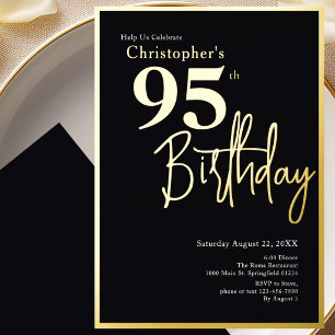 En Aluminium Invitation d'anniversaire 95 ans moderne élégant e