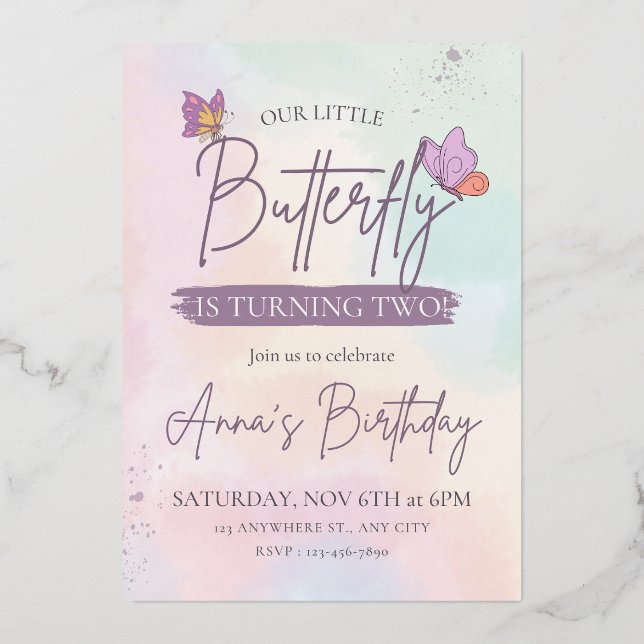 En Aluminium Invitation d'anniversaire de luxe (Recto)