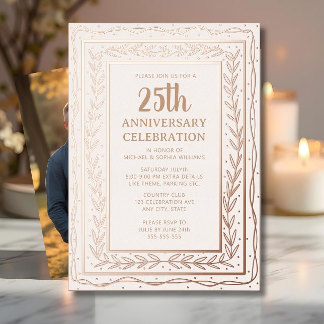 En Aluminium Invitation d'anniversaire de mariage de 25 ans Bla (Créateur téléchargé)