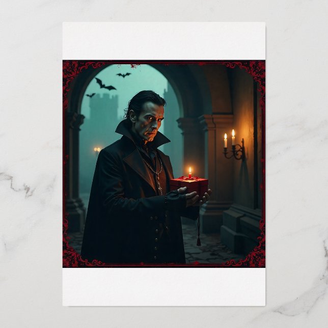 En Aluminium Invitation d'anniversaire de vampire gothique (Recto)