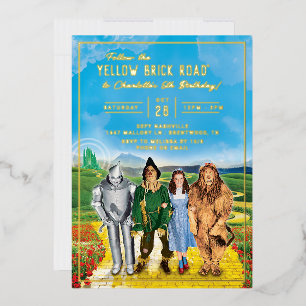 En Aluminium Invitation d'anniversaire du Magicien d'Oz