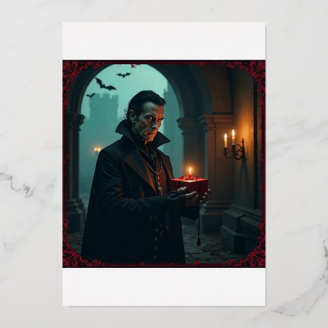 En Aluminium Invitation d'anniversaire gothique Vampire (Recto)