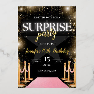 En Aluminium Invitation d'anniversaire Hollywood Glam Enregistr