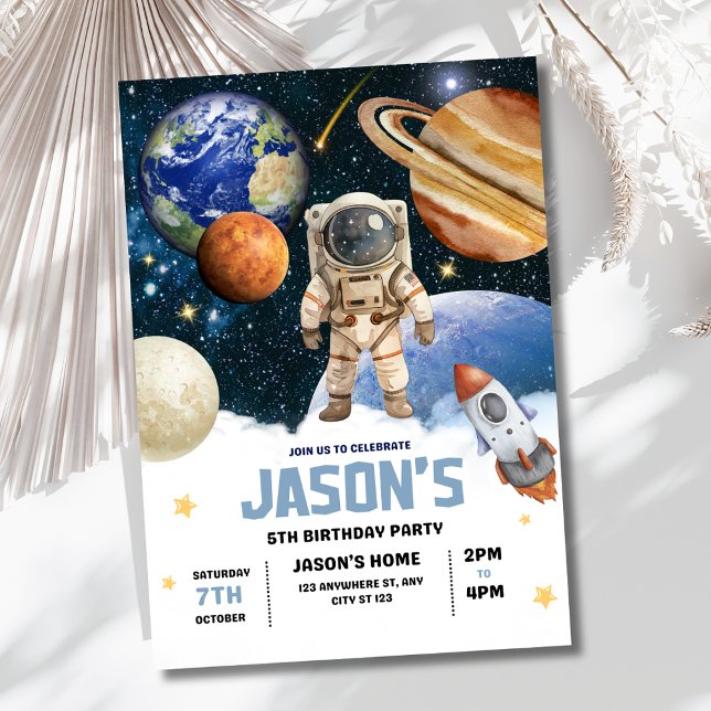 En Aluminium Invitation d'anniversaire pour l'espace extra-atmo (Créateur téléchargé)