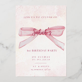 En Aluminium Invitation d'anniversaire vintage | Élégant &