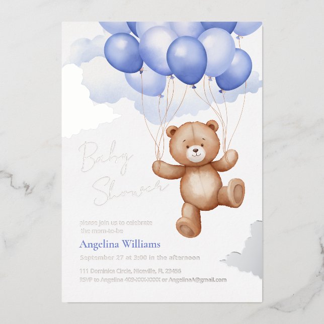 En Aluminium Invitation de baby shower (Recto)