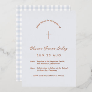En Aluminium Invitation de baptême ou de christening avec motif