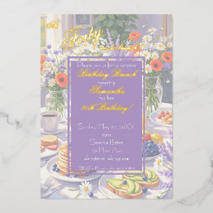 En Aluminium Invitation de brunch d'anniversaire floral