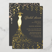 Invitation de carton de douche de mariée de robe d