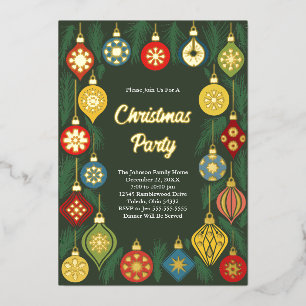 En Aluminium Invitation de fête de Noël Ornement Vintage Coloré